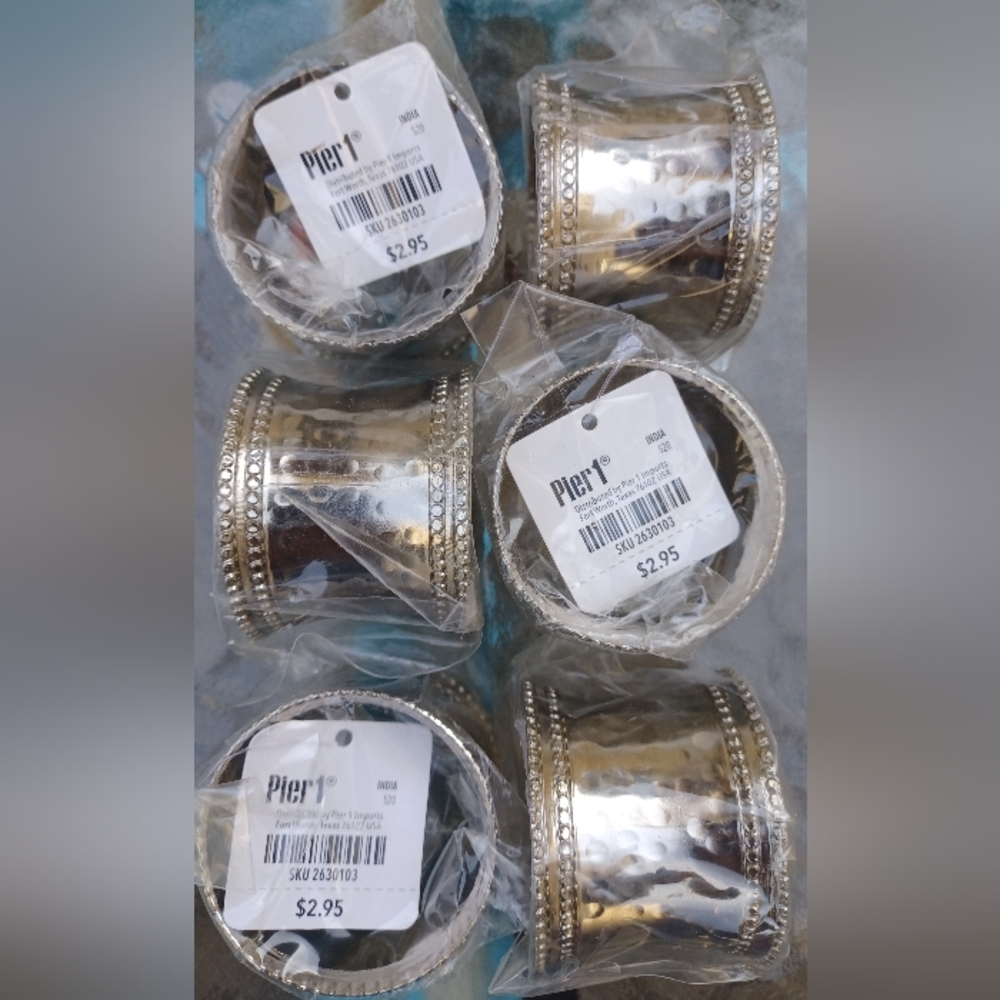 Pier 1 Silver Napkin Holders (6)